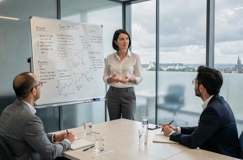 Présentation des avantages du portage salarial lors d'une réunion professionnelle à Dunkerque